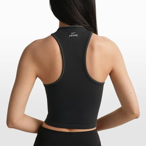 SKIMS Tops - Nike Skims Ribbed Seamless Racer Front Tank in Obsidian Black